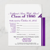Class Reunion Varsity Stripe Response Kaart (Voorkant / Achterkant)