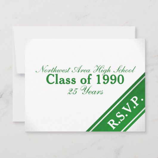 Class Reunion Varsity Stripe Response Kaart (Achterkant)
