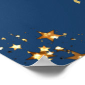 Class Reunion Welkom Blauw Gouden Sterren Script Poster (Hoek)