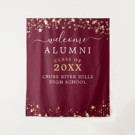 Class Reunion Welkom Bourgondië Gold Stars Confett Wandkleed