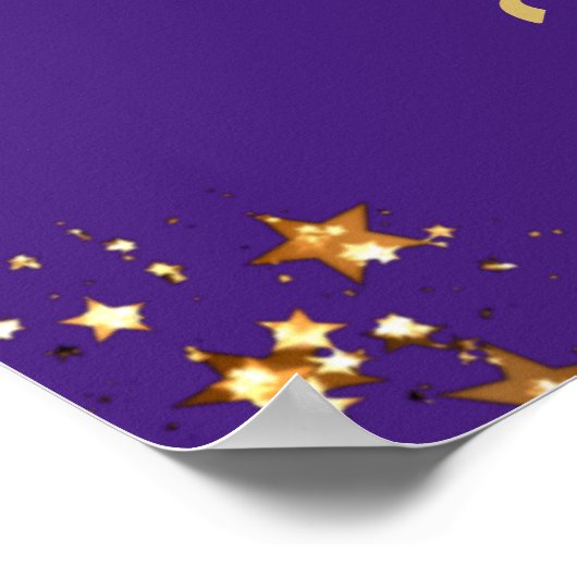 Class Reunion Welkom Paarse gouden sterren script Poster (Hoek)