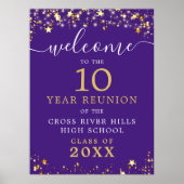 Class Reunion Welkom Paarse gouden sterren script Poster (Voorkant)