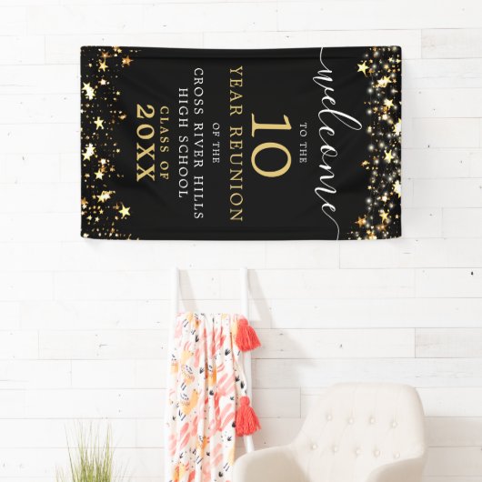 Class Reunion Welkom Stars Script aangepaste kleur Spandoek (Insitu)
