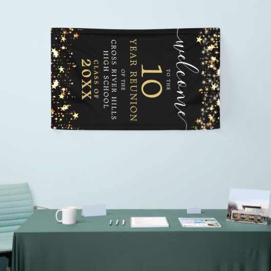 Class Reunion Welkom Stars Script aangepaste kleur Spandoek (Beurs)