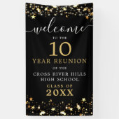 Class Reunion Welkom Stars Script aangepaste kleur Spandoek (Verticaal)