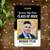 Class Reunion Zwart en Goud Foto ID Badge