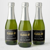 Class Reunion Zwart en Goud Glitter Wijnlabel Sparkling Wijnetiket (Flessen)