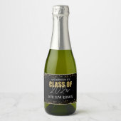 Class Reunion Zwart en Goud Glitter Wijnlabel Sparkling Wijnetiket (Voorkant)