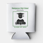 Class Reunion Zwart Groen Aangepast Memento Blikjeskoeler (Voorkant)