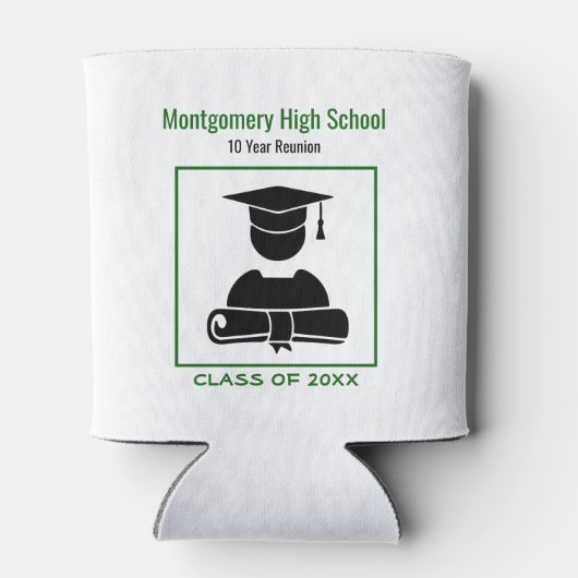 Class Reunion Zwart Groen Aangepast Memento Blikjeskoeler (Achterkant)