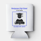 Class Reunion Zwart Helder Blauw Custom Memento Blikjeskoeler (Achterkant)