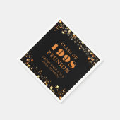 Class Reunion Zwart Sinaasappel Goud Gepersonalise Servet (Hoek)