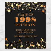 Class Reunion Zwart Sinaasappel Gouden Sterren Gep Wijn Etiket (Enkel label)