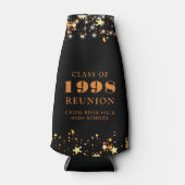 Class Reunion Zwart Sinaasappel Sterren gepersonal Flesjeskoeler (Voorkant)