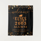 Class Reunion Zwart Sinaasappel Welkomstjaar Wandkleed (Voorkant)