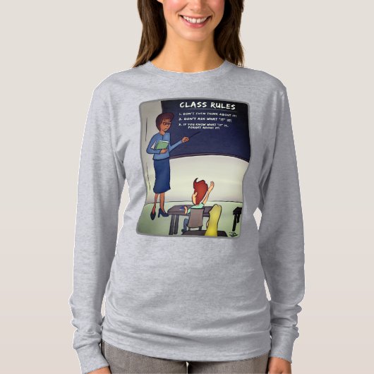 Class Rules Dames grijs T-shirt met lange mouwen (Voorkant)