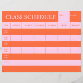 Class Schedule Academic Planner Stationery (Achterkant)