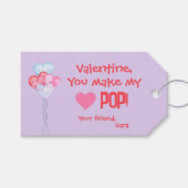 Class Valentijns: "You Make My Heart Pop!" Cadeaulabel (Voorkant (Horizontaal))