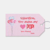 Class Valentijns: "You Make My Heart Pop!" Cadeaulabel (Voorkant (Horizontaal))