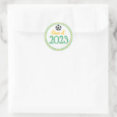 Class Year Green & Gold Afstuderen Ronde Sticker (Tas)