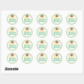 Class Year Green & Gold Afstuderen Ronde Sticker (Vel)