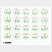 Class Year Green & Gold Afstuderen Ronde Sticker (Vel)