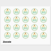 Class Year Green & Gold Afstuderen Ronde Sticker (Vel)