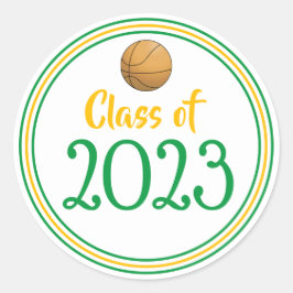 Class Year Green & Gold Afstuderen Ronde Sticker
