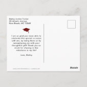 Class Year Red Burgundy Photo Afstuderen Dank u Briefkaart (Achterkant)