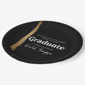 Class Year School afstuderen zwart goud kwastje Papieren Bordje (Gekanteld)