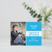 Class Year Sky Blue Photo Afstuderen Hartelijk dan Briefkaart (Staand voorkant)