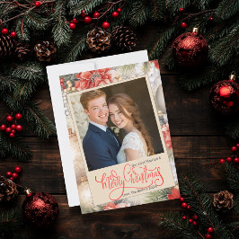 Classi Onze eerste getrouwde en vrolijke kerstfoto Feestdagenkaart