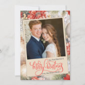 Classi Onze eerste getrouwde en vrolijke kerstfoto Feestdagenkaart (Voorkant)