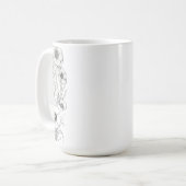 Classic 15 oz Floral Outline Mok (Voorkant links)