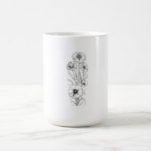 Classic 15 oz Floral Outline Mug Koffiemok (Center)