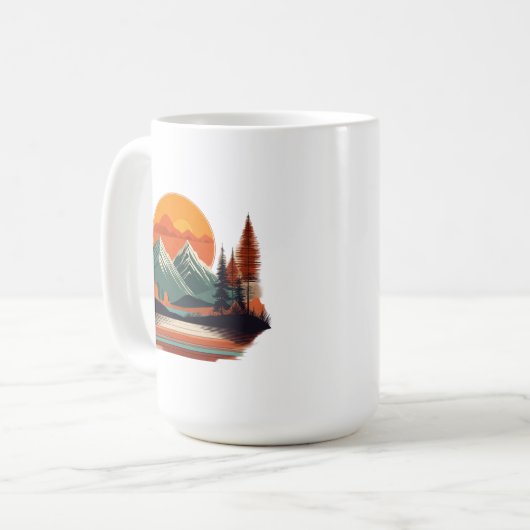 Classic 15 oz Mok - Serene Mountain Majesty (Voorkant links)