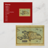 Classic 1823 Antiquarian Map of Hispaniola & Haiti Visitekaartje (Voorkant / Achterkant)
