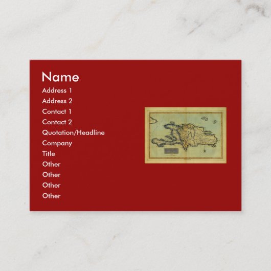 Classic 1823 Antiquarian Map of Hispaniola & Haiti Visitekaartje (Voorkant)