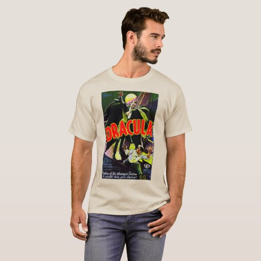 Classic '1931' "Dracula" Poster T-Shirt (Voorkant volledig)