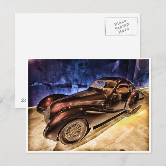 Classic 1937  auto briefkaart (Voorkant / Achterkant)