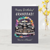 Classic 1940 Auto Opa Je bent Classic Verjaardag Kaart (Gele Bloem)
