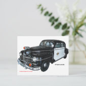 Classic_1947_Plymouth_Police_Car_Texturized Briefkaart (Staand voorkant)