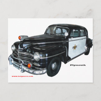 Classic_1947_Plymouth_Police_Car_Texturized Briefkaart