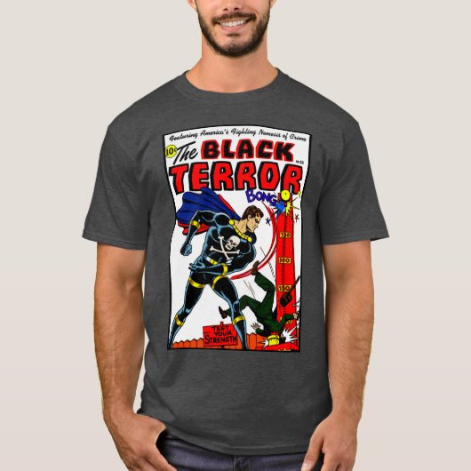 Classic 1950's The Black Terror T-shirt (Voorkant)