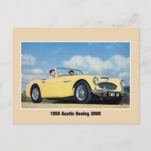 Classic 1959 British Sport car converteerbaar Briefkaart (Voorkant)