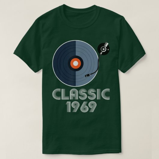  Classic 1969 Vinyl Record Player Music Lov T-shirt (Design voorkant)