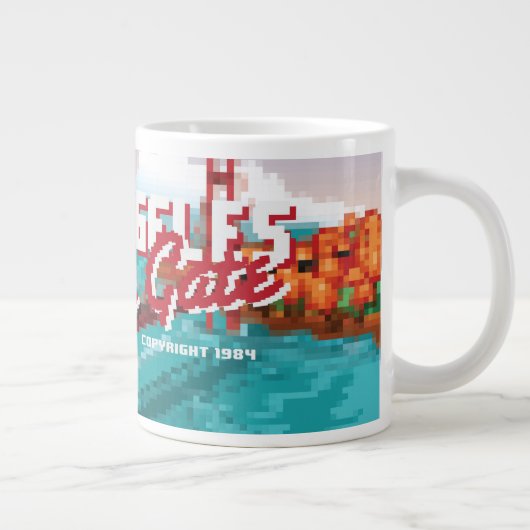 Classic 1980s L.A Golden Gate Video game box art. Grote Koffiekop (Rechts)