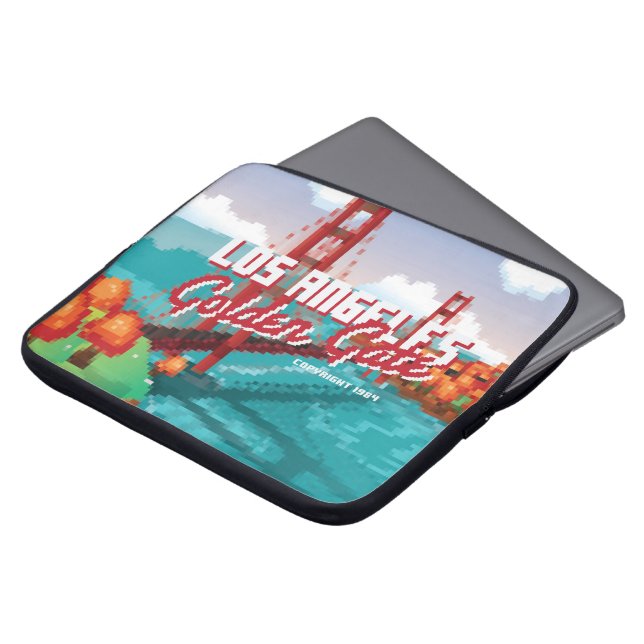 Classic 1980s L.A Golden Gate Video game box art. Laptop Sleeve (Voorkant top)
