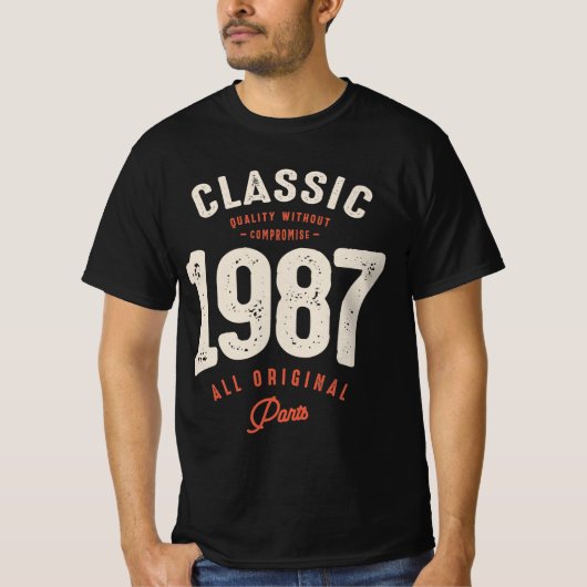 Classic 1987 - 35th Birthday Retro  T-shirt (Voorkant)