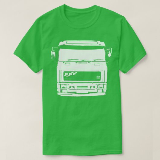 Classic 1990s ERF E vrachtwagen monoblock wit T-shirt (Design voorkant)